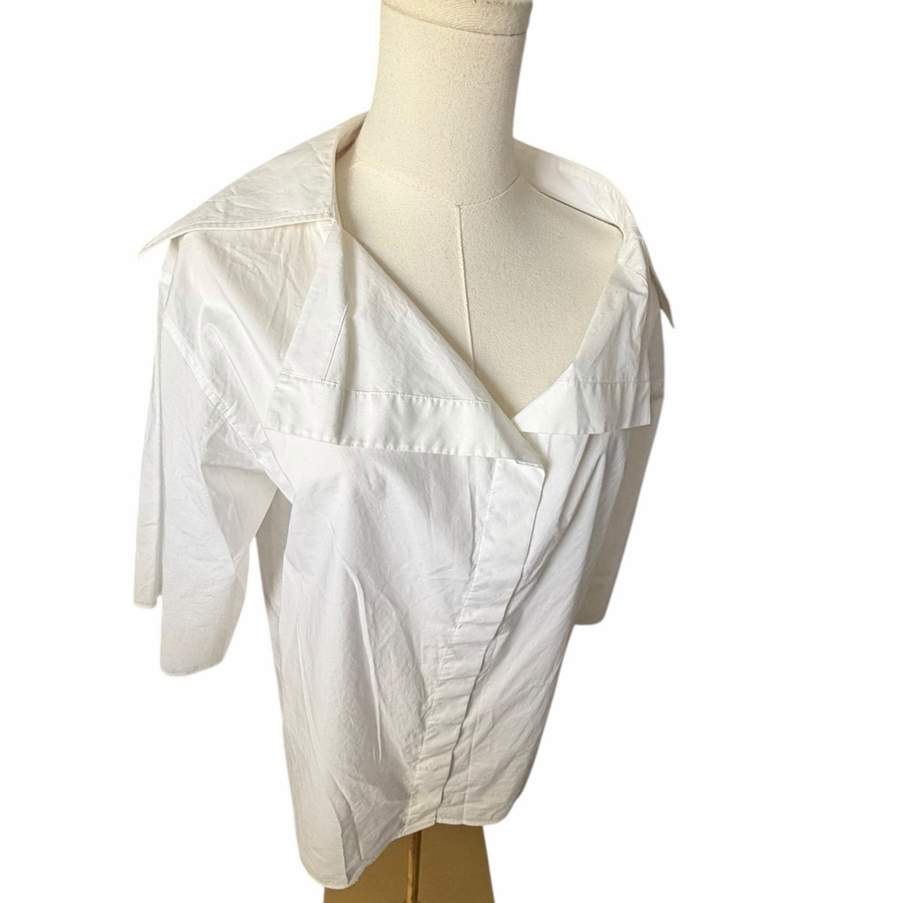 COS White Oversized Button-Down Wide Collared Shi… - image 3